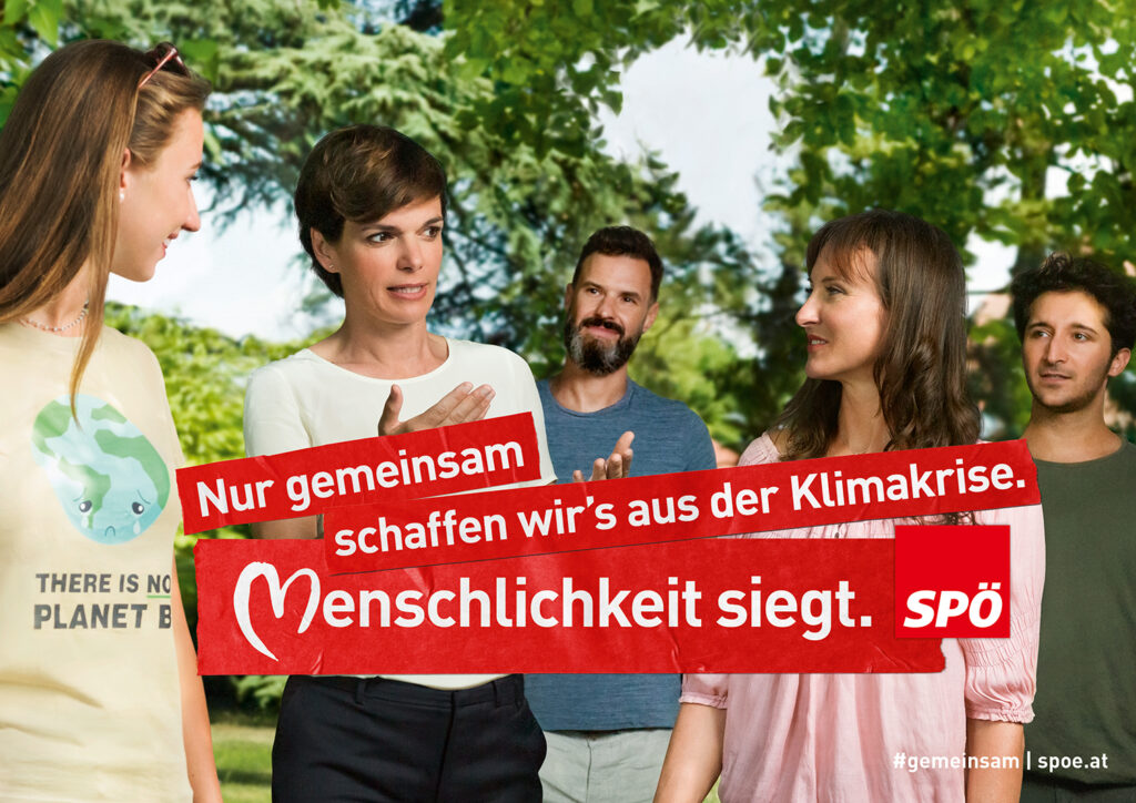 Wahlslogan 2019 der SPÖ: Menschlichkeit siegt