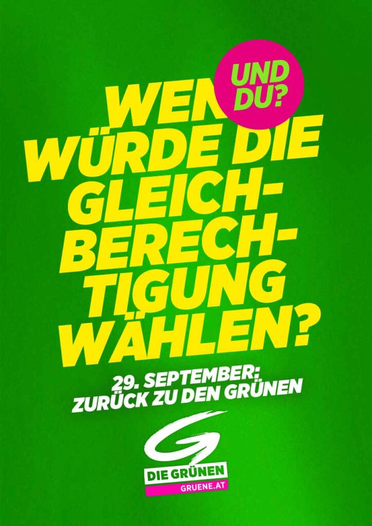 Wahlslogan 2019 der Grünen: Wen wuerde die Gleichberechtigung wählen