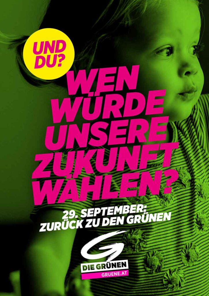 Wahlslogan 2019 der Grünen: Wen wuerde unsere Zukunft waehlen