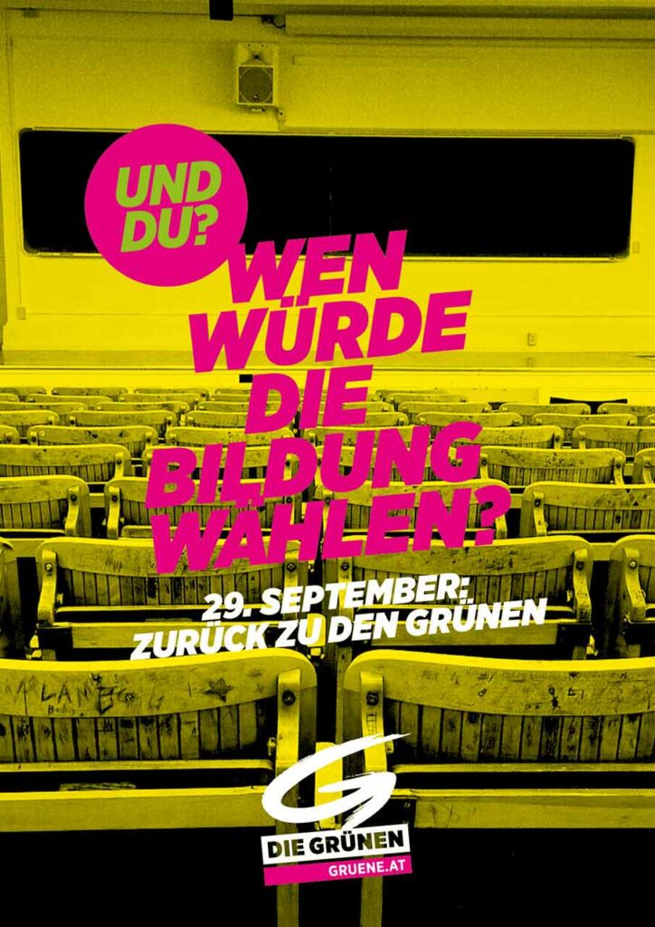 Wahlslogan 2019 der Grünen: Wen wuerde die Bildung waehlen