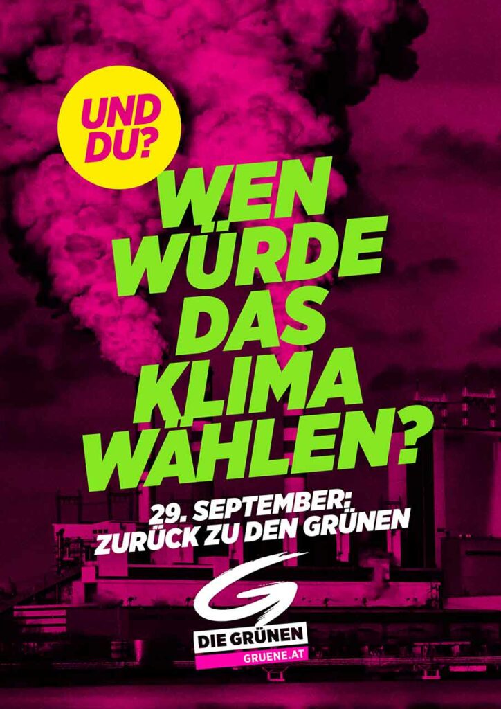 Wahlslogan 2019 der Grünen: Wen wuerde das Klima waehlen